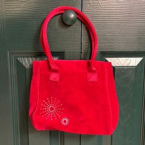 Bath & Body Works, red velvet, rhinestone design on front, small bag.